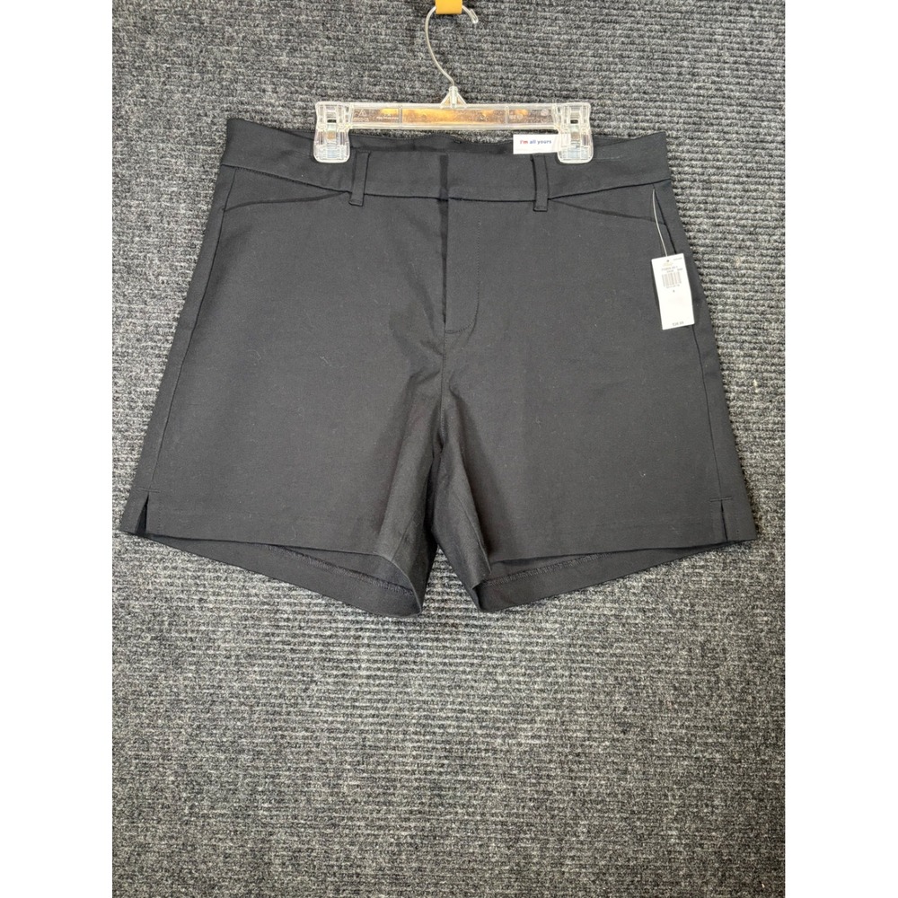 Old Navy Pixie Chino Shorts Womens 8 Black Mid-Rise Stretch 710205-00-1 NWT